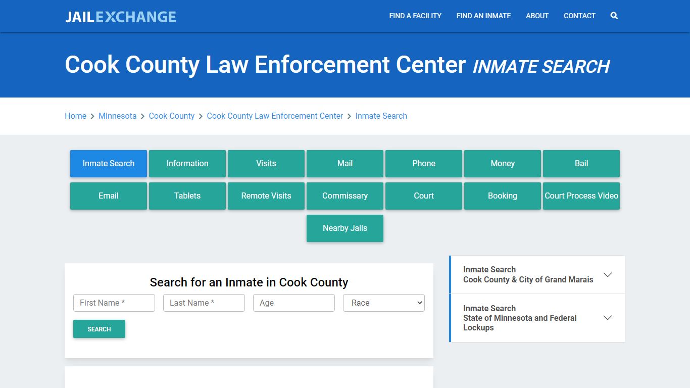 Cook County Law Enforcement Center Inmate Search - Jail Exchange